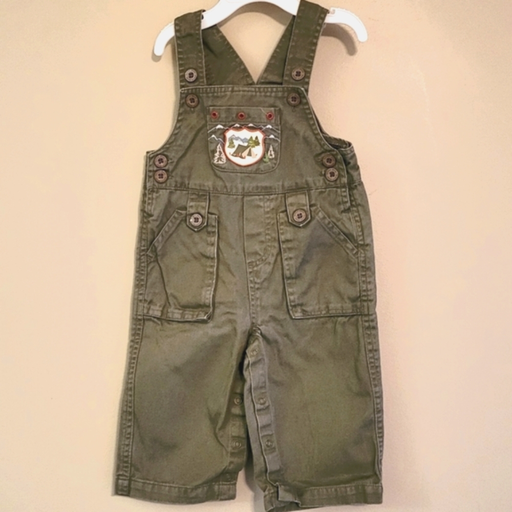 Buster Brown army green overalls